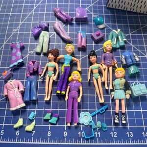 Polly Pocket doll bundle PURPLE BLUE  accessory lot 193